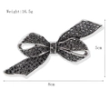 Vintage style black rhinestone bow brooch accessory for women with silver metal base - Full Rhinestone Bowknot (xz4143)