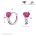 Detalles de pendientes corazón de plata 925 con circonitas 5A de alta calidad premium - Plata 925 chapada en oro blanco