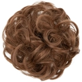 Messy dark brown curly hair bun extension made of heat-resistant synthetic fiber - 12# Golden Brown