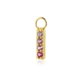 S925 sterling silver gold rectangular earrings featuring gradient pink cubic zirconia - Style H (Rose Pink Gradient)