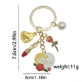 Golden Mother's Day heart keychain with rose, high heel charms and pearl detail - Mom Rose Style (LS374)