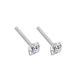 Minimalist S925 sterling silver stud earring with a square-cut clear cubic zirconia stone - 4mm Square Zircon Studs