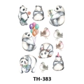 Waterproof temporary tattoo sheet TH-383 featuring cute watercolor pandas and birds - Th-383 / 210*148mm