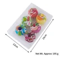 Lot de 6 cupcakes artificiels colorés en PU avec fruits dans un emballage transparent - Boîte de Gâteaux Ronds aux Tranches de Fruits (XMB-17)