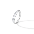 925 silver couples ring with silver heart and electrocardiogram line design - Adjustable Open / Heartbeat Glowing Ring (Women)