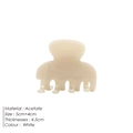 5cm cream white acetate hair claw clip for high ponytail styling and bun hold - Off White