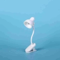White magnetic clip-on desk lamp with flexible hose and LED round head on blue background - Round Head Clip Lamp (LD10B) / White