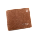 Classic coffee brown bifold men's wallet in matte suede finish for daily business - D3301-18 Light Coffee