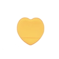 Yellow heart-shaped flocking powder puff with premium stitched edge for makeup - Heart Shaped Puff / Yellow