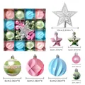 Set da 45 palline di Natale pastello con punta a stella e sfere color macaron texture - Colori Caramella Macaron 45 Pezzi