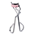 Silver eyelash curler with pink comb teeth silicone pad for curling eyelashes - Bloom On Comb (Silver Metal Pink Pad)