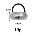 Fermacoda a semicerchio argento con elastico nero, larghezza 5,3 cm per capelli - Largo Liscio / Argento