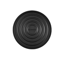 Thick black silicone round heat resistant mat with non-slip concentric ring patterns - 18cm / Black