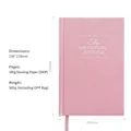 Pink A5 linen gratitude journal with embossed gold lettering and ribbon bookmark - Pink