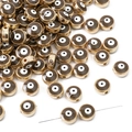 DIY craft evil eye beads in dark brown and gold finish for handmade jewelry making - 10 Pieces Pack / Gold Edge - Coffee