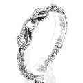 Pulsera de cadena bizantina para hombre en acero inoxidable con diseño de doble cabeza de serpiente - Estilo Cabeza de Serpiente (KB164525-Z)