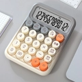 Calculatrice mécanique avec écran LCD 12 chiffres et touches gris, blanc et orange - Modèle vocal gris 817TK