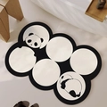 Absorbent panda pattern diatom mud bath mat in black and white minimalist style - Diatom Mud - Bears are Coming