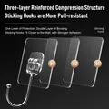 Transparenter Klebehaken mit 3-lagiger Struktur und silbernem U-Metallhaken für Wände - Transparent Groß (7*7cm)