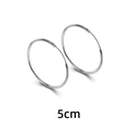 Grandi orecchini a cerchio minimalisti in argento da 5 cm con sottile design in metallo - 5CM di diametro
