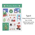 Cartoon Christmas stickers set with Santa and reindeer on 11x15cm premium tactile paper - Joyful Christmas Sticker E