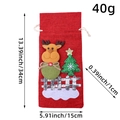 Bolsa de vino navideña de yute rojo con apliques de reno y árbol de Navidad, 34x15cm - Muñeco de Nieve / Rojo