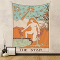 Detail of The Star tarot card tapestry with XVII numerals for bohemian room decoration - 73X95CM / XVII The Star-Brushed