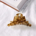 French vintage style acetate bow hair claw clip in tortoise shell brown finish - Tan