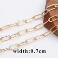 0.7cm wide rectangle paperclip chain link in 18K gold plated copper for DIY jewelry - C12606 Width 0.7cm (Paperclip)