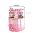 Λεπτομερής ροζ Axolotl Happy Birthday διακόσμηση τούρτας πάρτι μέγεθος 16x12,2 cm - Μεγάλο Διακοσμητικό Τούρτας