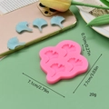 Pink ginkgo leaf silicone mold detail with dimensions and delicate leaf texture view - Ginkgo Leaf Style (3)