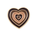 Enamel heart pin badge featuring layered brown and beige coffee tones with gold trim - Coffee Gradient Heart