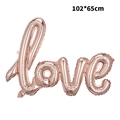Großer LOVE Folienballon in Roségold für Hochzeit Deko, 102x65cm Schreibschrift Design - Champagnergold
