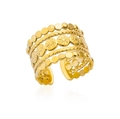 Five-layer gold-plated sun pattern ring with twisted rope bands and adjustable open back - Five-layer Stacked Sun Style (JZ4823G) / Gold