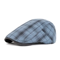 Béret écossais bleu clair classique avec visière gris foncé au style rétro vintage - Réglable / Bleu