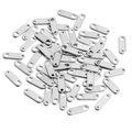 Bulk silver oval stainless steel double hole connecting tags for DIY jewelry making - Steel Color Polished Double Hole 3.5x11mm