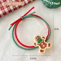 Christmas hair tie with gingerbread man pendant on red and green elastic rope - 8# Bicolor Hair Tie - Gingerbread Man