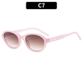 Oval fashion sunglasses with translucent pink frame and brown gradient lenses - Jelly Pink Tea Lens