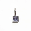 Square purple birthstone pendant with metallic gold plating for DIY jewelry making - Silver - June