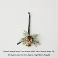 Christmas tree hanging ornament with pine cones, needles, ribbon, and bell on white background - Vintage Large Single Bell I