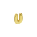 Golden 18k brass puffy balloon letter U pendant with a shiny metallic mirror finish - Letter U Pendant / Gold