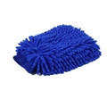 Microfiber chenille car wash mitt in blue finish with high density cleaning fibers - 100 g / Double Sided Chenille Blue