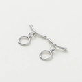Polished silver OT toggle clasp connector for handmade bracelets and necklaces - Platinum Round Curved Bar OT Clasp Style 2 - 2Pcs/Pack