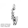 Antique silver stainless steel deer pendant 21x9mm for Christmas jewelry DIY making - Deer Style (HZNP037)