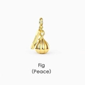 Pendentif figue dorée avec petite plaque Peace pour la création de bijoux DIY - Figue (Paix)