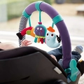 Purple and teal baby stroller arch toy with hanging plush octopus and fish figures - Octopus and Fish Pendants / Ocean Theme Arch