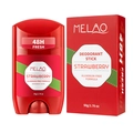 Desodorante en barra de fresa sin aluminio en envase rojo de 50g marca Melao - 50.00g / Fresa