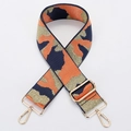 Tracolla regolabile camouflage con trama blu e arancione e ganci in metallo dorato - No. 217 Camo Blu Arancione - Gancio Dorato