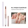 Size 14 nylon acrylic nail brush with rose gold handle and 23mm bristle length - Size 14 (23mm)