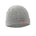 Grey knitted newborn baby beanie with cute bear embroidery and small DoDoJami logo detail - Grey Bear - Single Hat